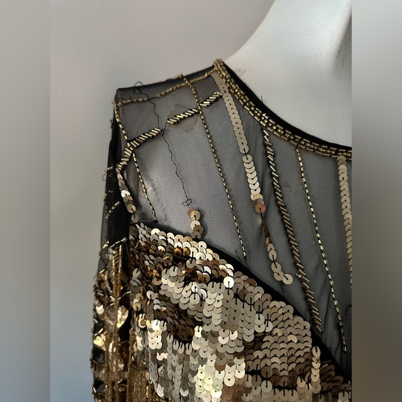 ASOS Gold and Black Fringe Dress - Picture 13 of 13